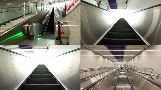 新建地铁站试运行的地铁扶梯