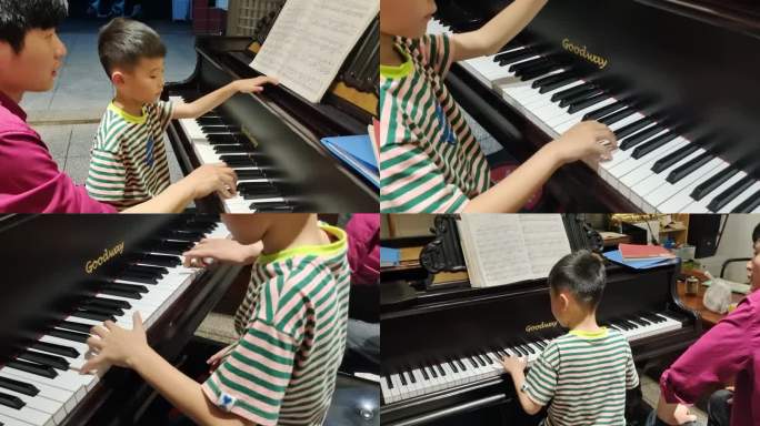 练习弹奏钢琴 钢琴曲 小字生弹钢琴 演奏