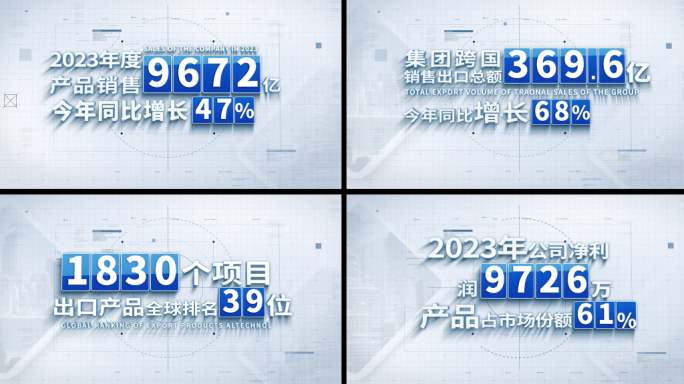 立体简洁明亮数据信息文字展示AE模版