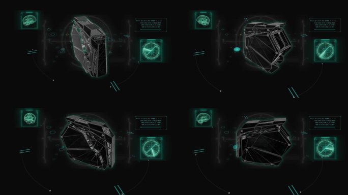 电脑主机HUD科技界面展示素材
