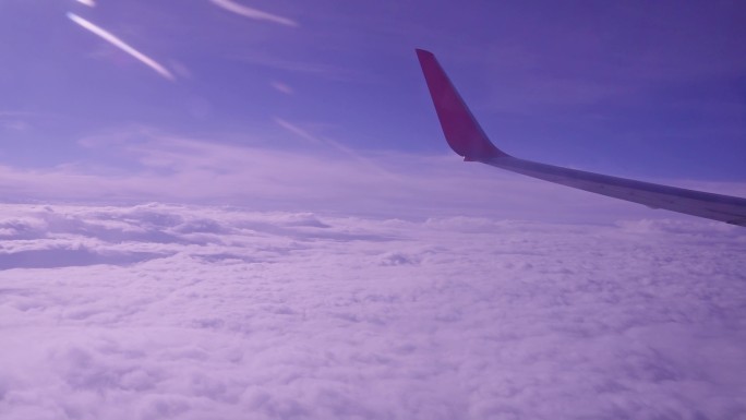 4k高清飞机航班俯摄云端·(6)