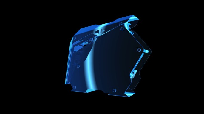 电脑主机全息蓝色科技通道素材