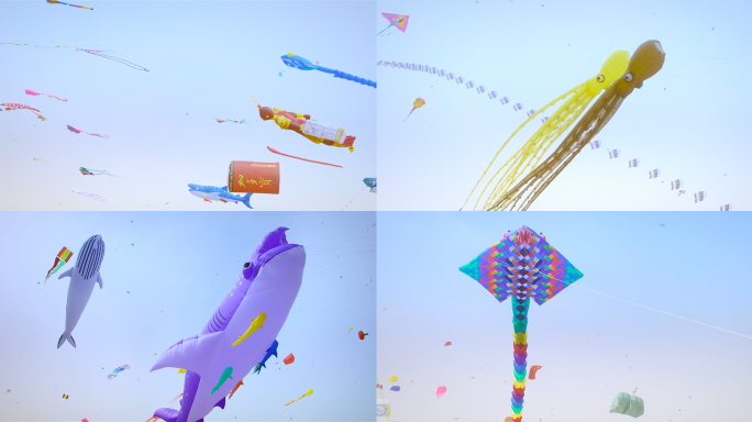 风筝节彩色风筝巨大风筝放风筝
