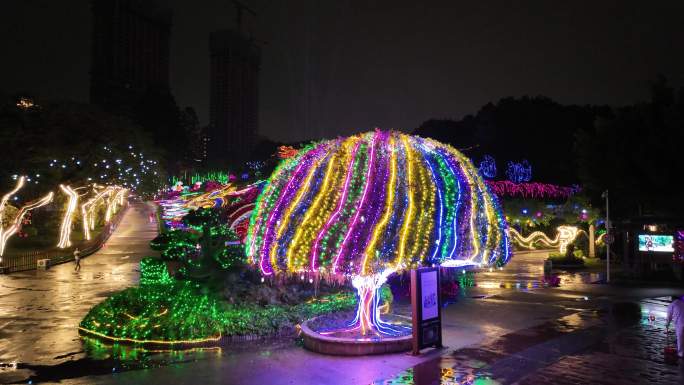 深圳锦绣中华不夜城夜景航拍