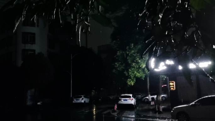 雨声雷声雨夜暴雨雷鸣电闪雨巷雨景深夜大雨