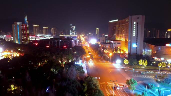 丽水市 处州公园夜景 丽水大剧院