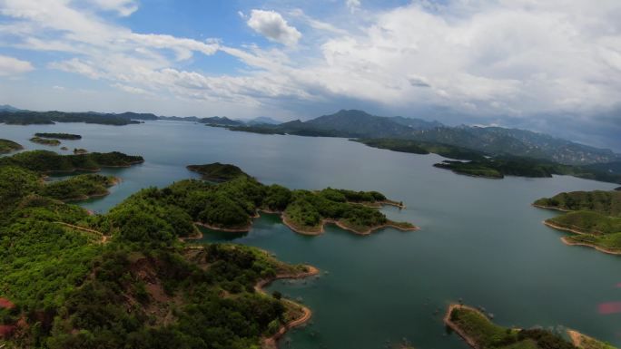 密云水库航拍 青山绿水