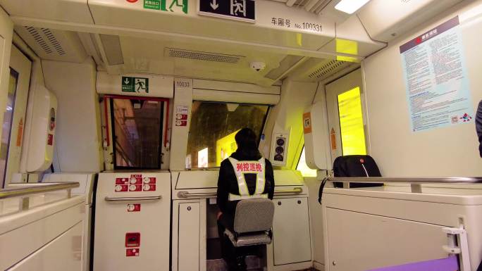 上海城市地铁驾驶室视频素材