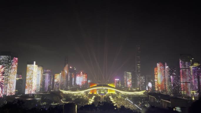 深圳市民中心灯光秀手持拍摄