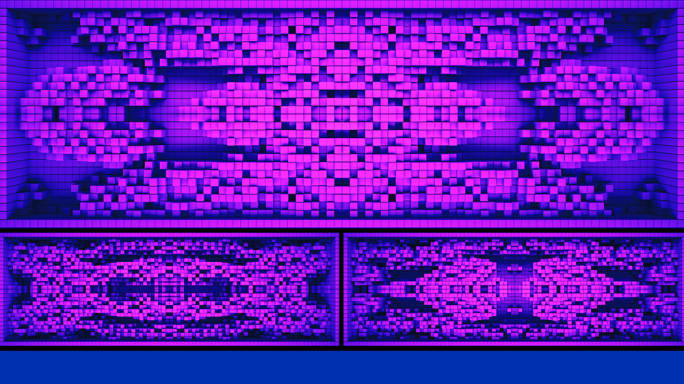 【裸眼3D】赛博朋克矩阵方块紫马赛克空间
