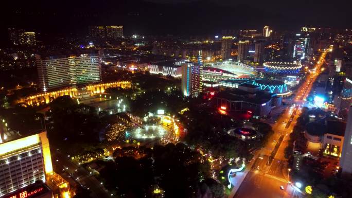 丽水市 处州公园夜景 丽水大剧院