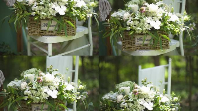 小清新 婚礼布置 花束 特写 花部分