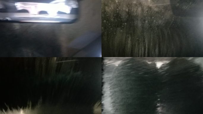 在体验智能洗车的汽车内拍摄