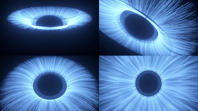 科技震撼粒子光线汇聚眼睛瞳孔视频素材