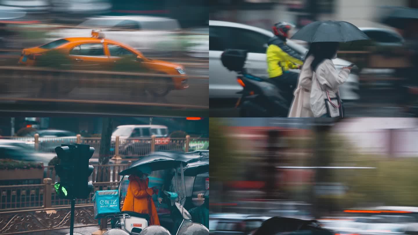 城市慢快门王家卫下雨 街拍人间烟火