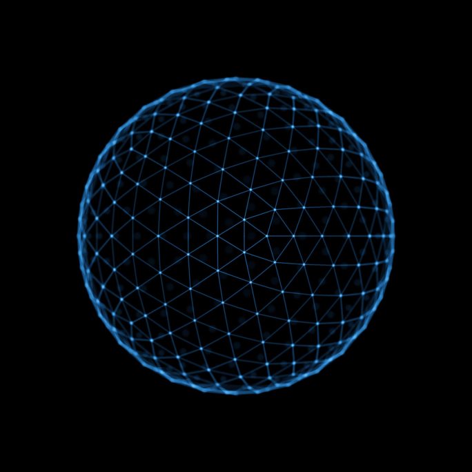 3D网格球体旋转 循环 带透明通道