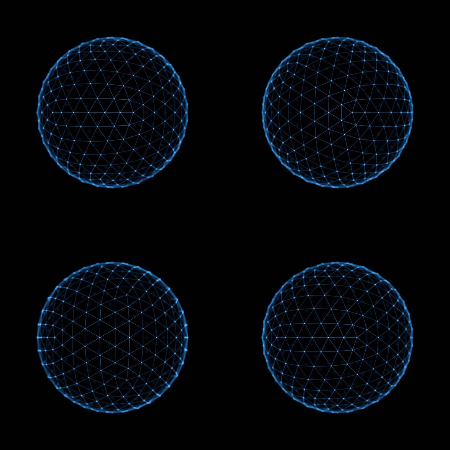 3D网格球体旋转 循环 带透明通道