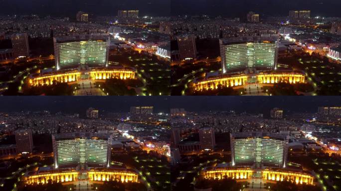 丽水市 处州公园夜景 丽水大剧院