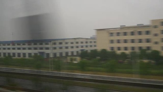 上海武汉雨天火车货车乘车窗口pov全景4k中国