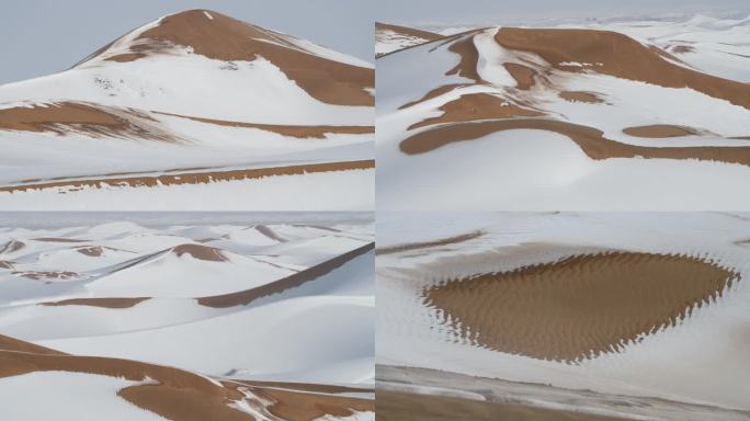 腾格里沙漠雪景