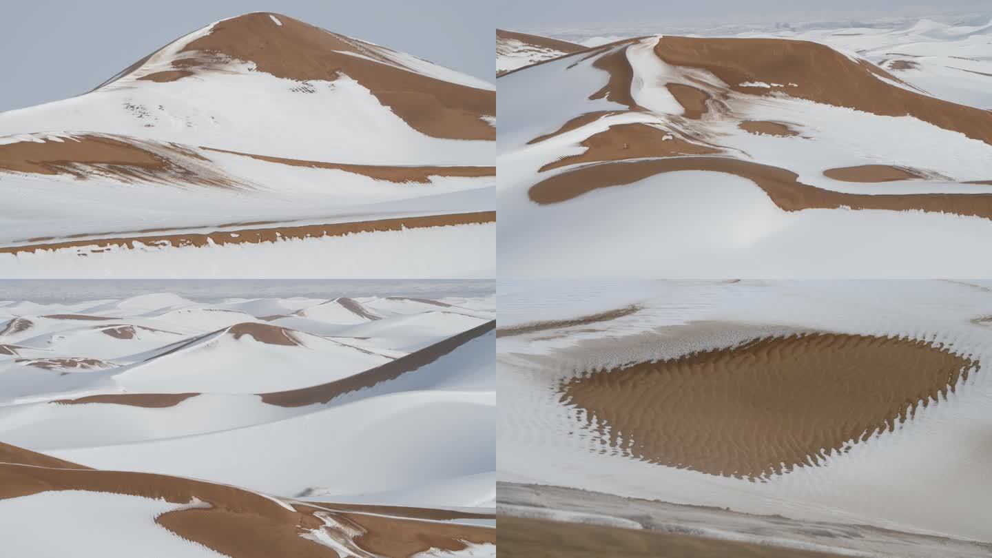腾格里沙漠雪景