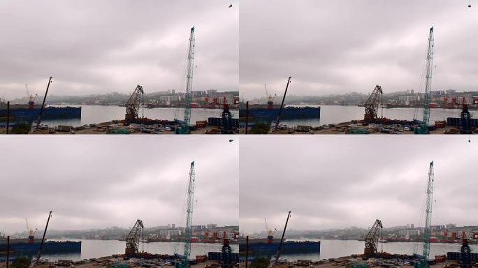 俄罗斯鲁斯斯基岛的工业海港
