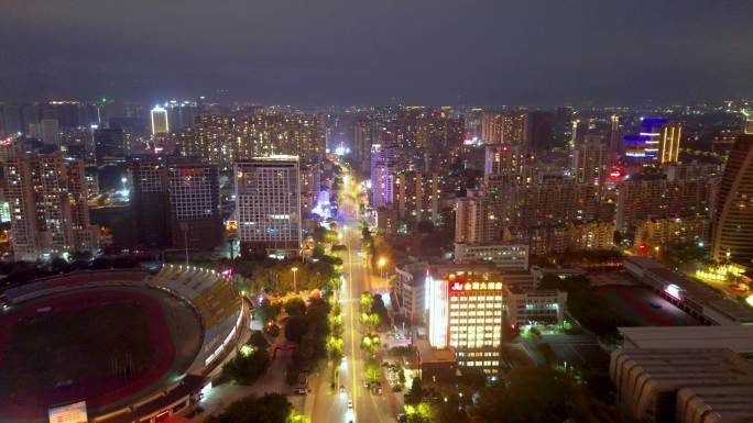 莆田市  莆仙大剧院夜景 体育中心 金茂