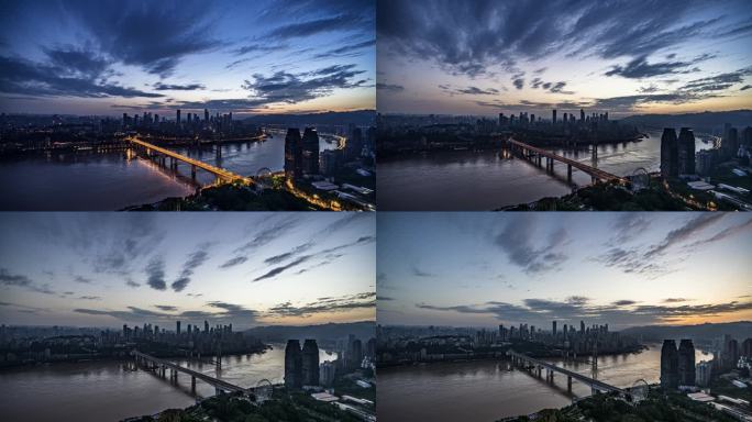 重庆城市风光渝中半岛-夜转日