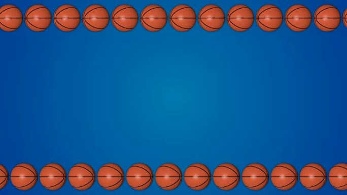 篮球橙色球3d框架边框蓝色背景图案