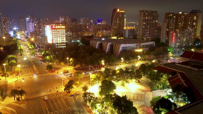 莆田市  莆仙大剧院夜景 体育中心 金茂