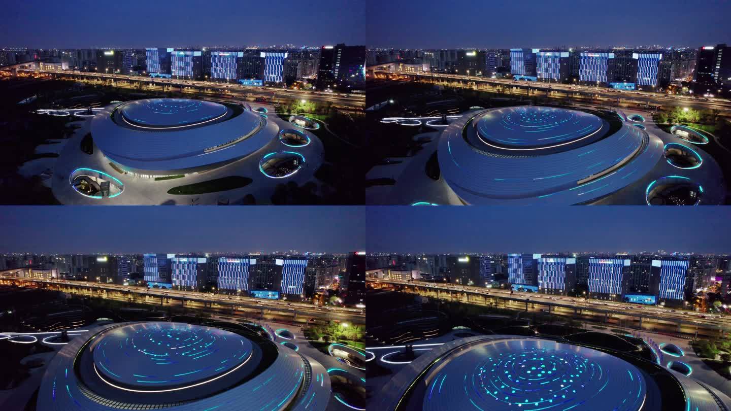 杭州电竞中心夜景全景 留石高架