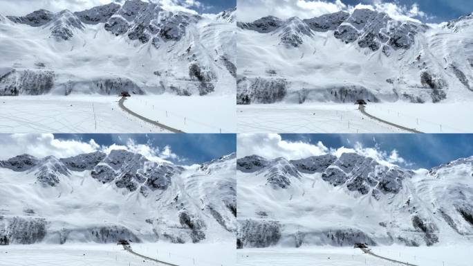 嘎隆拉雪山冰川航拍扎墨公路嘎隆拉隧道3