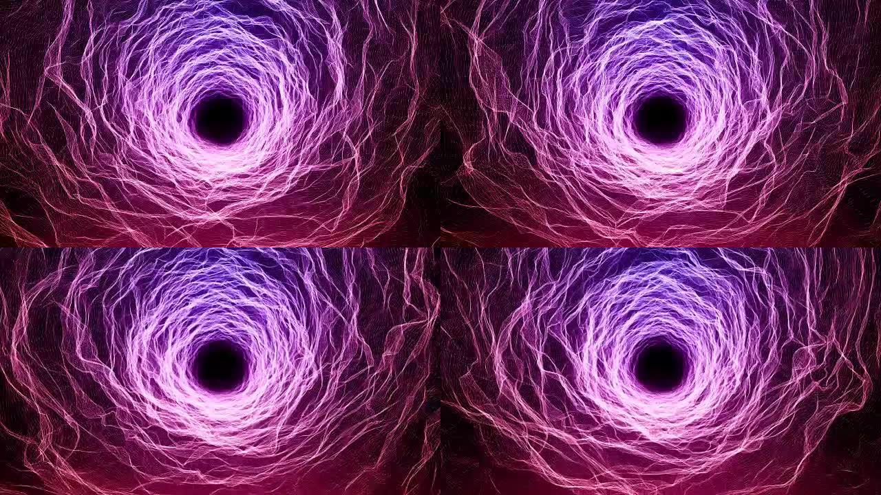 有机生物技术抽象无缝，可循环的粉紫色隧道4k科幻运动背景，科技，空间，共生概念