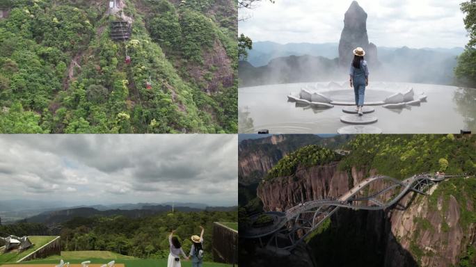 一名女生在神仙居旅行