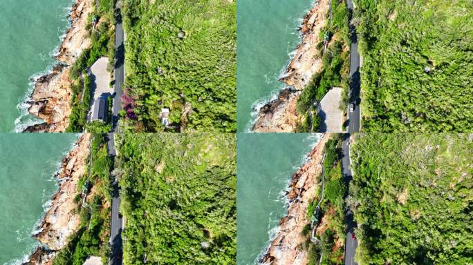 4k航拍海边公路