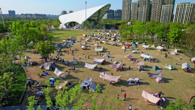 杭州大运河亚运公园 帐篷露营