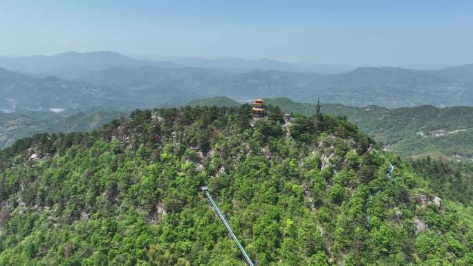 青山山脉风景绿树空镜自然