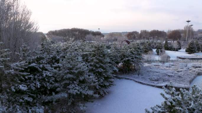 园林春雪景观