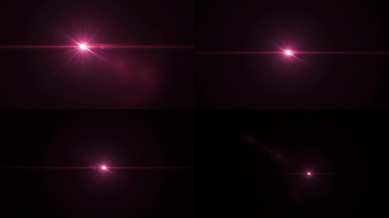 闪光褪色移动红灯标志光学镜头星星耀斑闪亮动画循环背景新质量自然照明灯光线效果动态七彩明亮视频素材