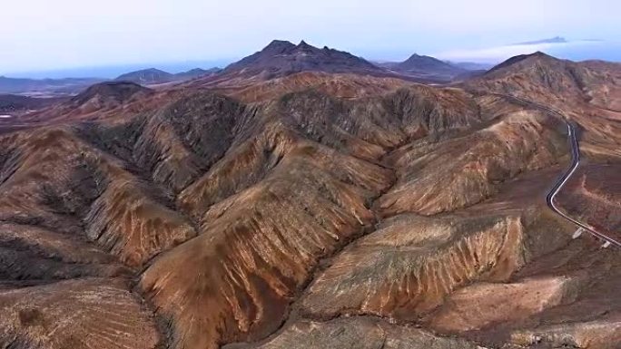 富埃特文图拉山道鸟瞰图