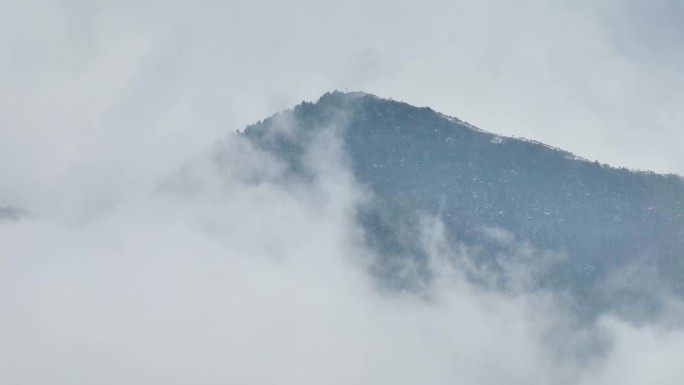 山西大同北岳恒山云雾风光航拍