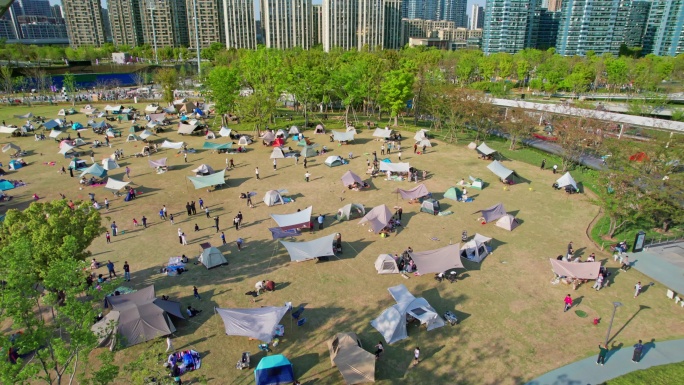 杭州大运河亚运公园 帐篷露营