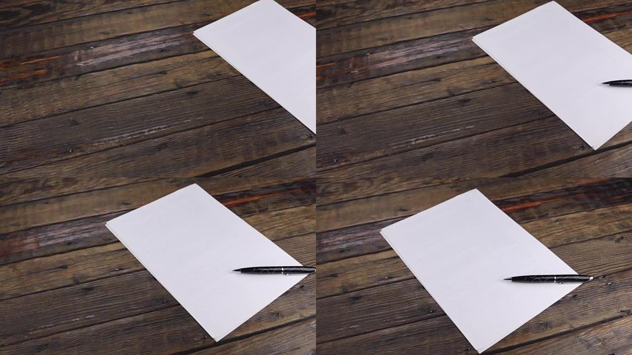 Slider motion，一支笔躺在一张白纸上，有一个放置你的文字的地方