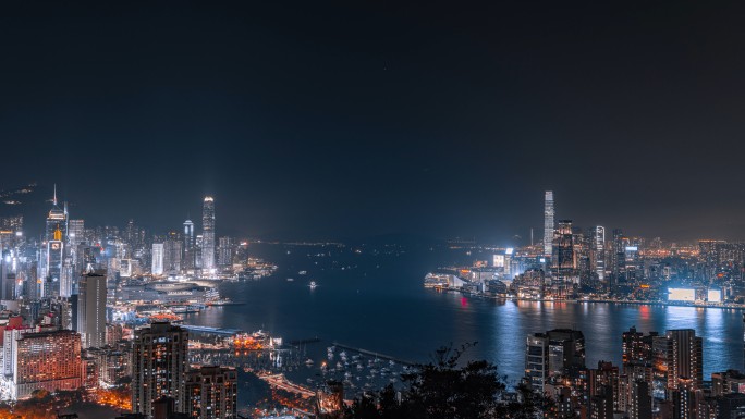 香港两岸夜景延时