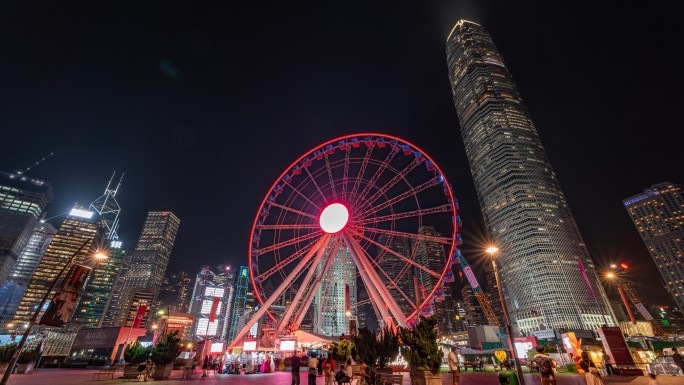 香港摩天轮夜景延时