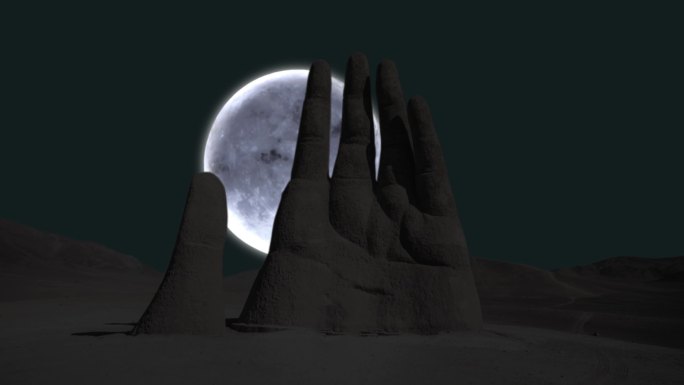 沙漠夜晚月亮延时