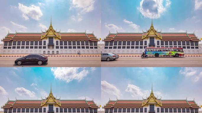 泰国大皇宫城堡 曼谷城市地标 美景延时