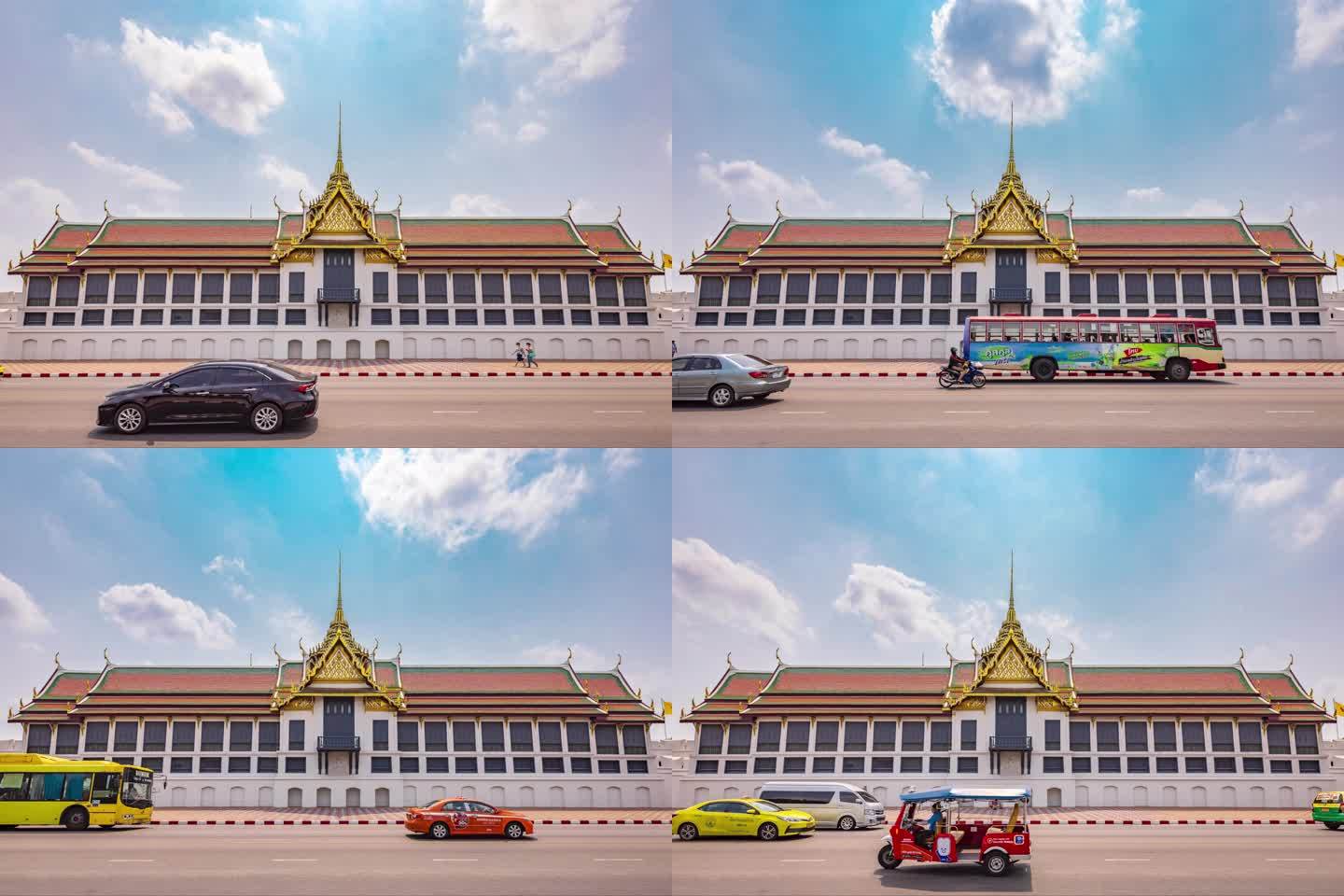 泰国大皇宫城堡 曼谷城市地标 美景延时