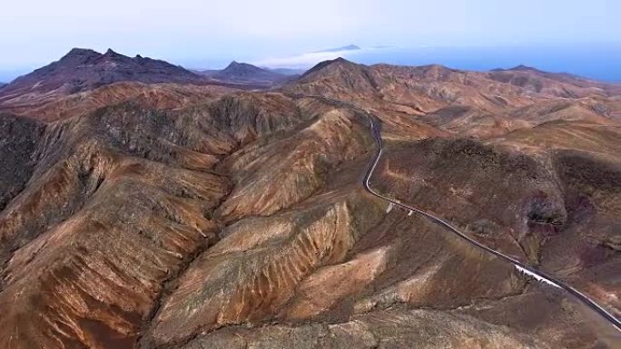 富埃特文图拉山道鸟瞰图