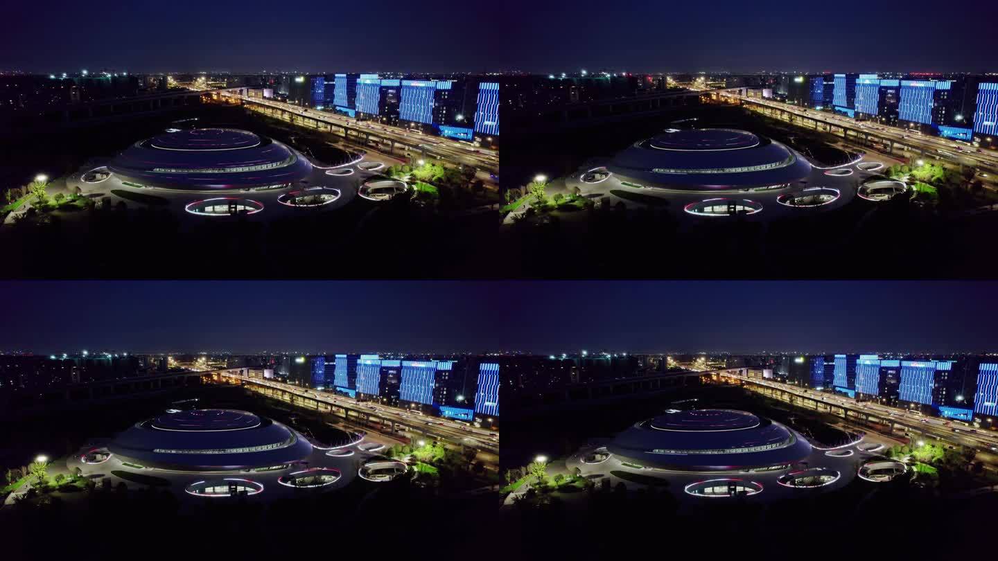 杭州电竞中心夜景 留石高架